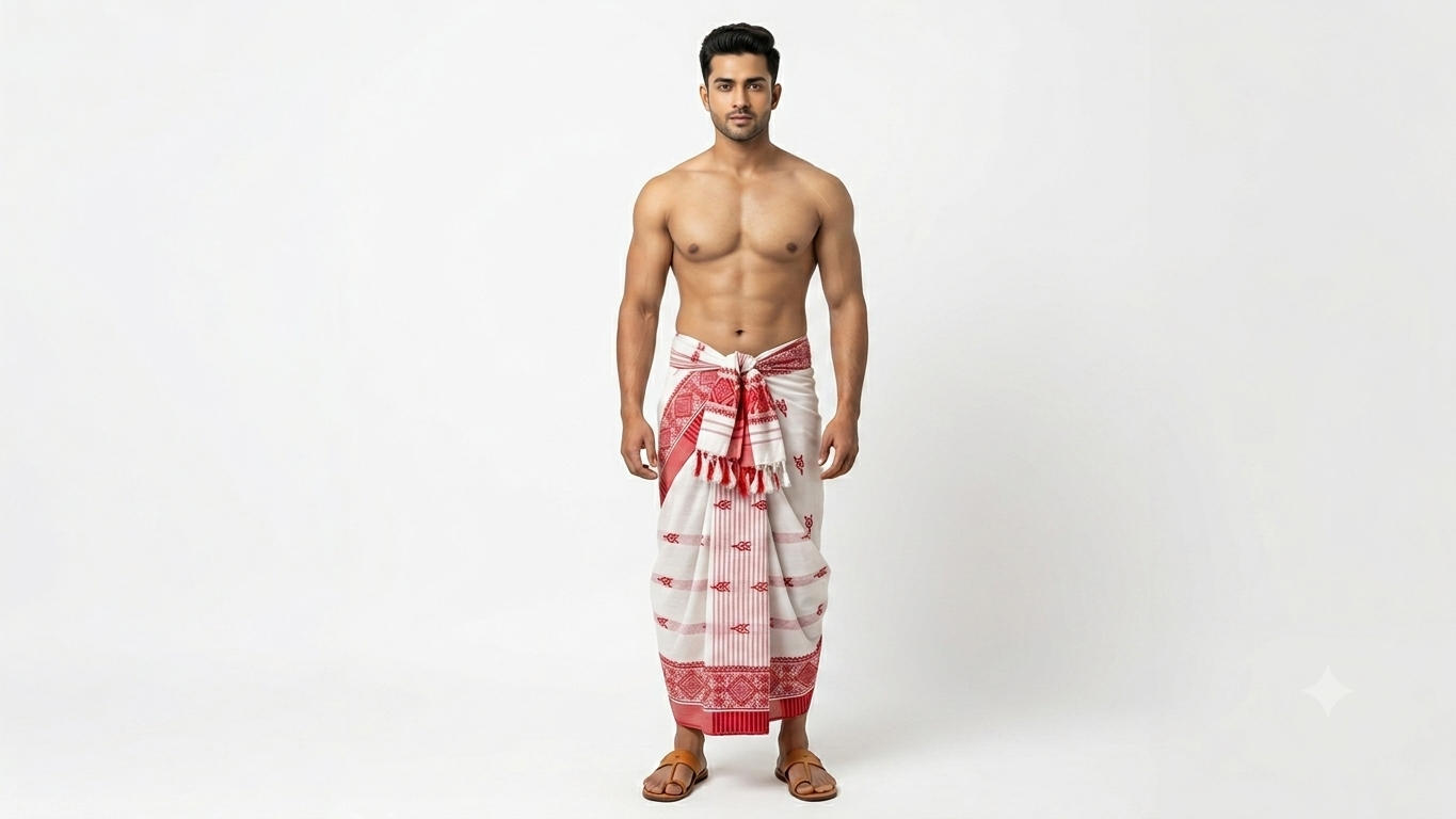 Premium Red Traditional Lungi