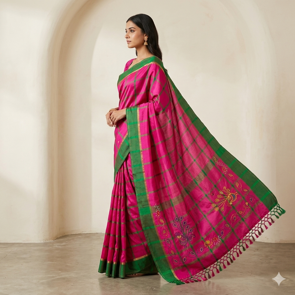 Panchi Pink Ethnic Saree