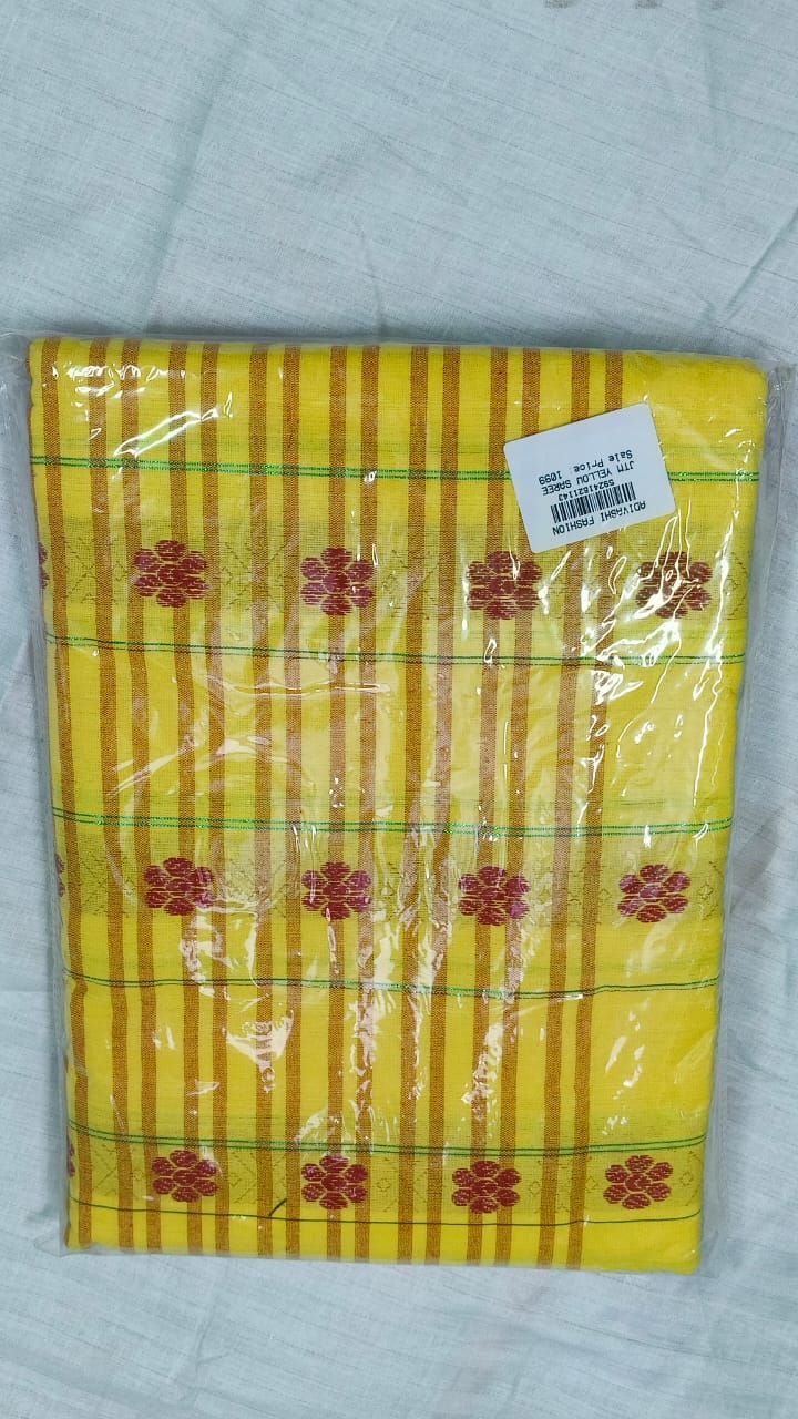 JTM Yellow Traditional Saree