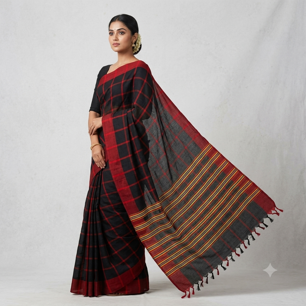 Panchi Black Ethnic Saree