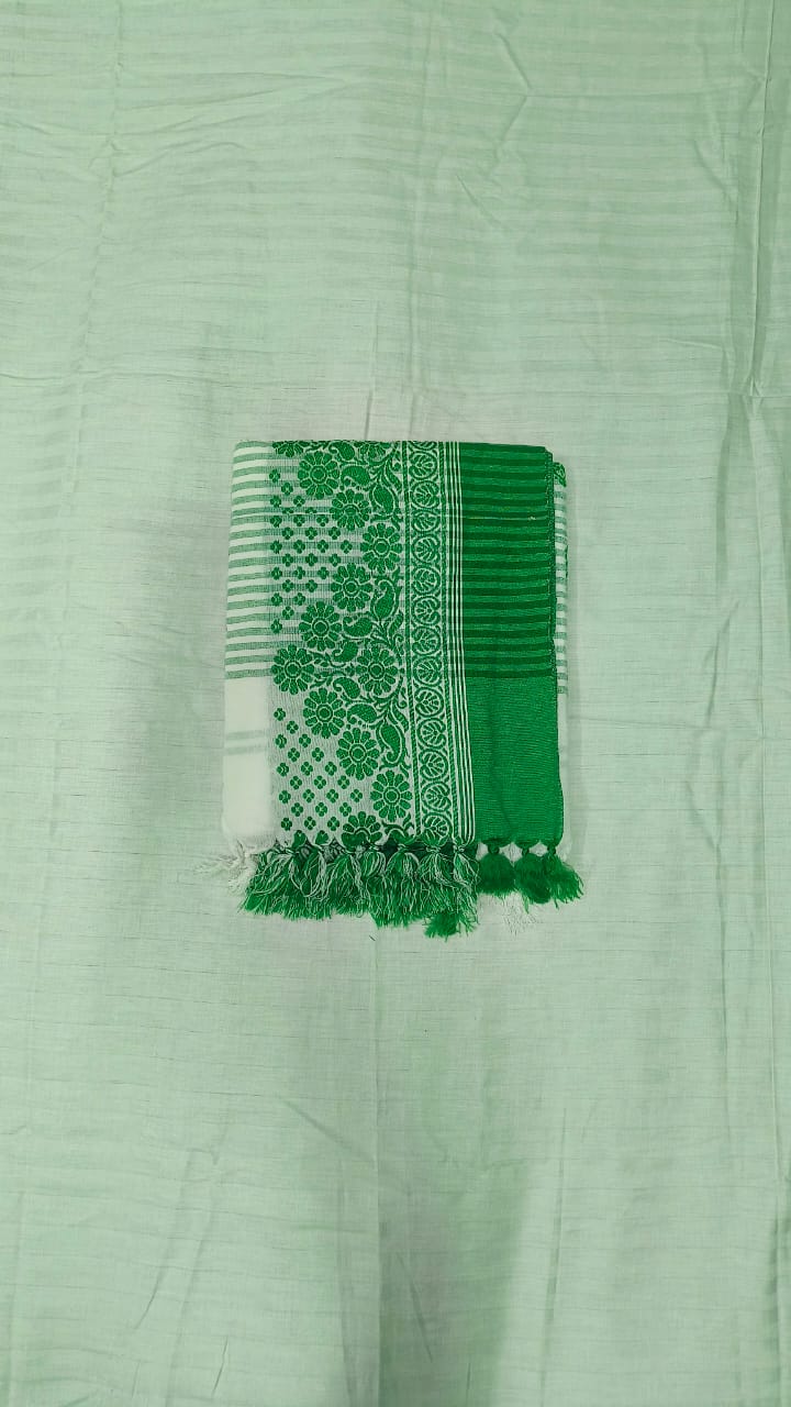 Cotton Mix Green Saree