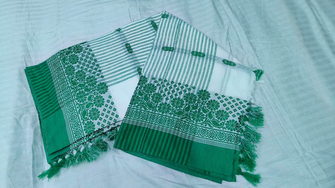 Cotton Mix Green Saree